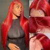 Hot Red 13x6 Hd Lace Frontal Human Hair Wigs Preplucked Burgundy Colored Wigs Human Hair Brazilian 13x4 Lace Front Red Wig 3