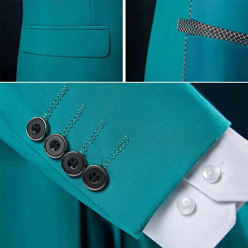 Green Men's Suit Jacket,Single Button V-Neck Coats,Suitable for Wedding/Party/Business/Work/Interview/Casual,Asian Size M-6XL