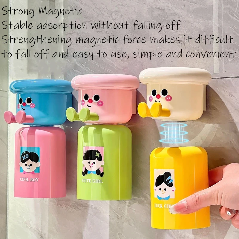 Magnetic Toothbrush Holder Wall Mounted Toothpaste Rack Storage_voghion.com