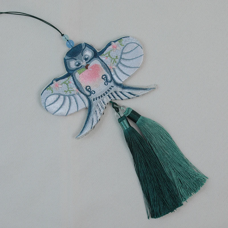 Embroidered Double-Sided Goldfish Swan Kite Rabbit Chinese Style Pouch