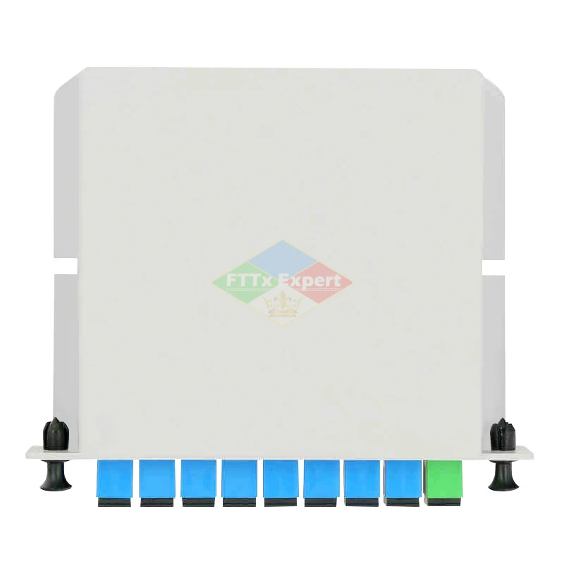 10Pcs/Pack SC APC PLC 1X8 Splitter Fiber Optical Box FTTH PLC Splitter Box with 1X8 Planar Waveguide Type Optical Splitter 