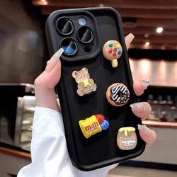 Charming 3D Bear Honey Donut Coffee Silicone Phone Case Cover for Xiaomi 13T (13T Pro) (1)