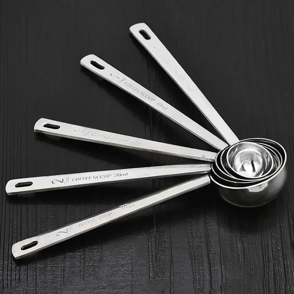 Coffee Scoop Powder Spoon Thicken Stainless Steel Tablespoon Measuring Spoon 5/10/15/20/30ML