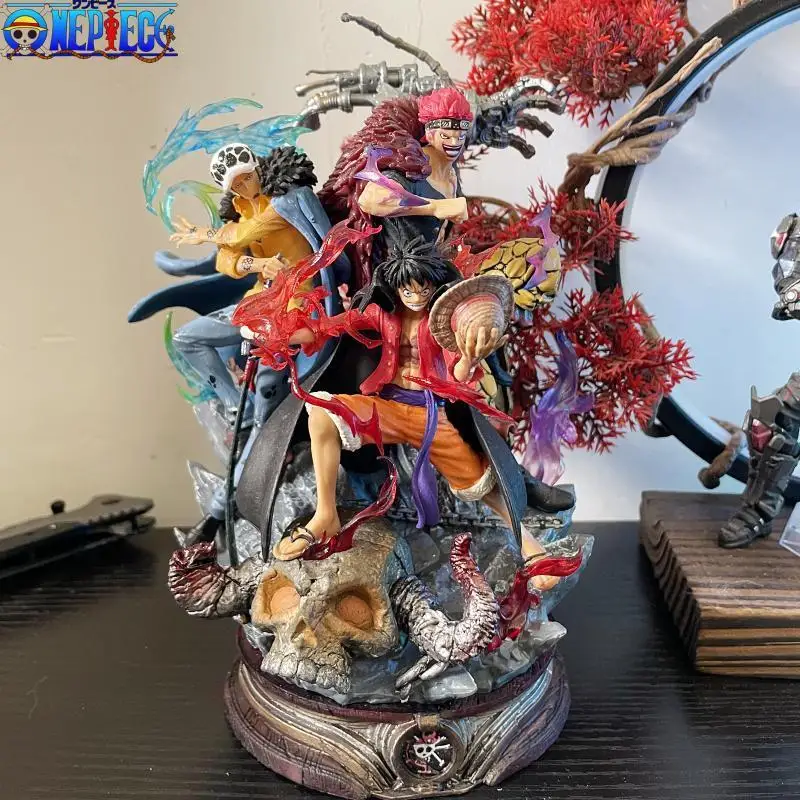 Figurines One Piece - Luffy Et Trafalgar Law - PVC 23cm - Lot De 3