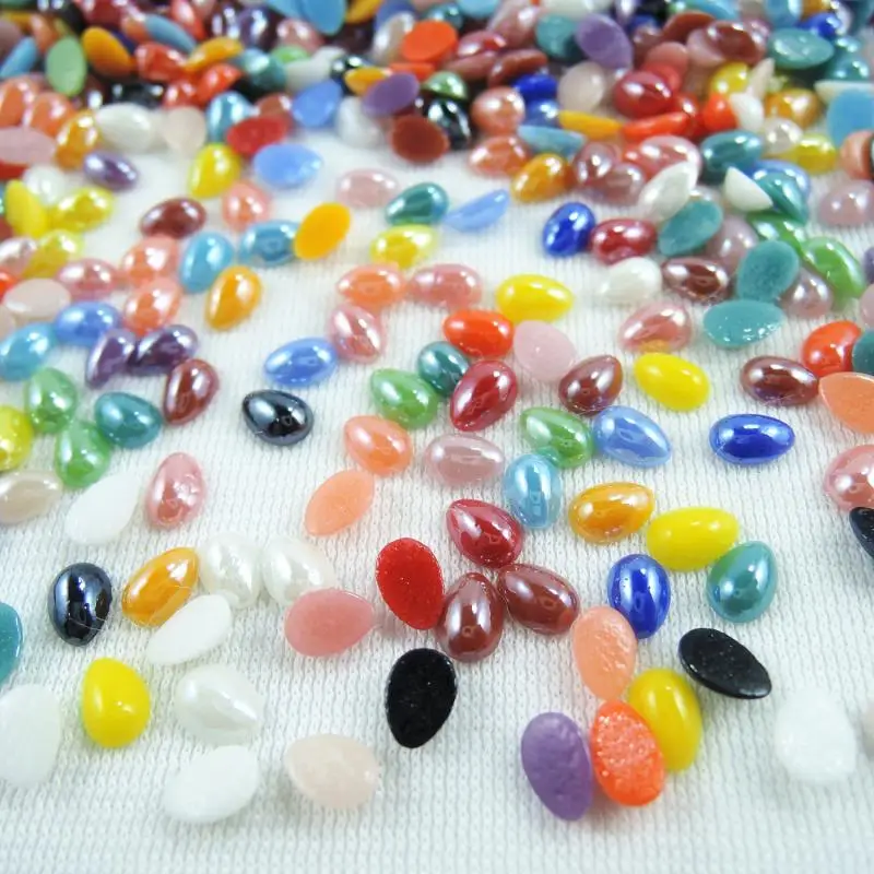 Multi-Size-Mischfarben Glas halben Wasser tropfen glänzende Flatback-Perlen für Schmuck machen Nail Art DIY Cabochon Scrap booking Handwerk – Detail 10