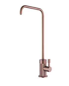 ทองคำสีกุหลาบทองเหลืองขัดเงาก๊อกน้ำบริสุทธิ์สำหรับห้องครัวก๊อกน้ำสำหรับอ่างล้างจานก๊อกน้ำร้อนน้ำเย็นก๊อกผสมน้ำ 1