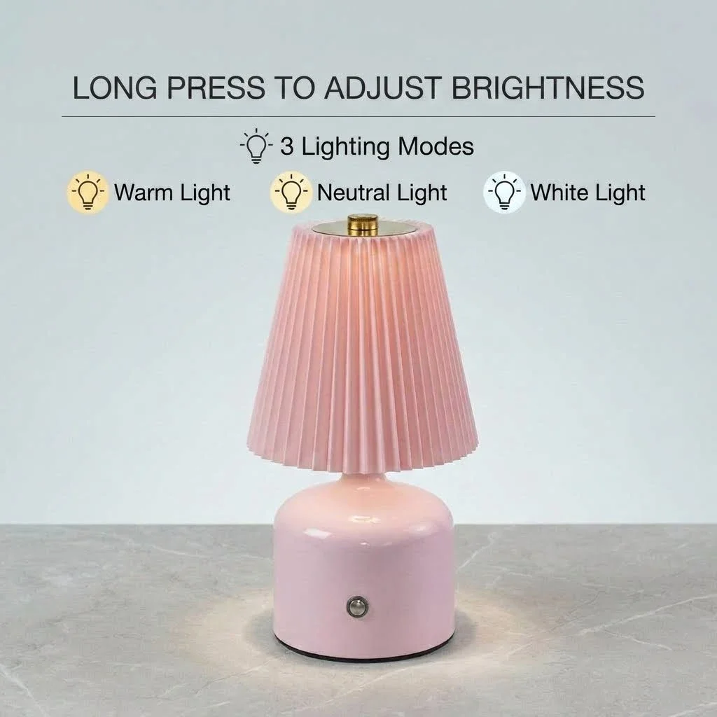 Cozy Atmosphere LED Bedside Night Lamp with Adjustable Brightness
