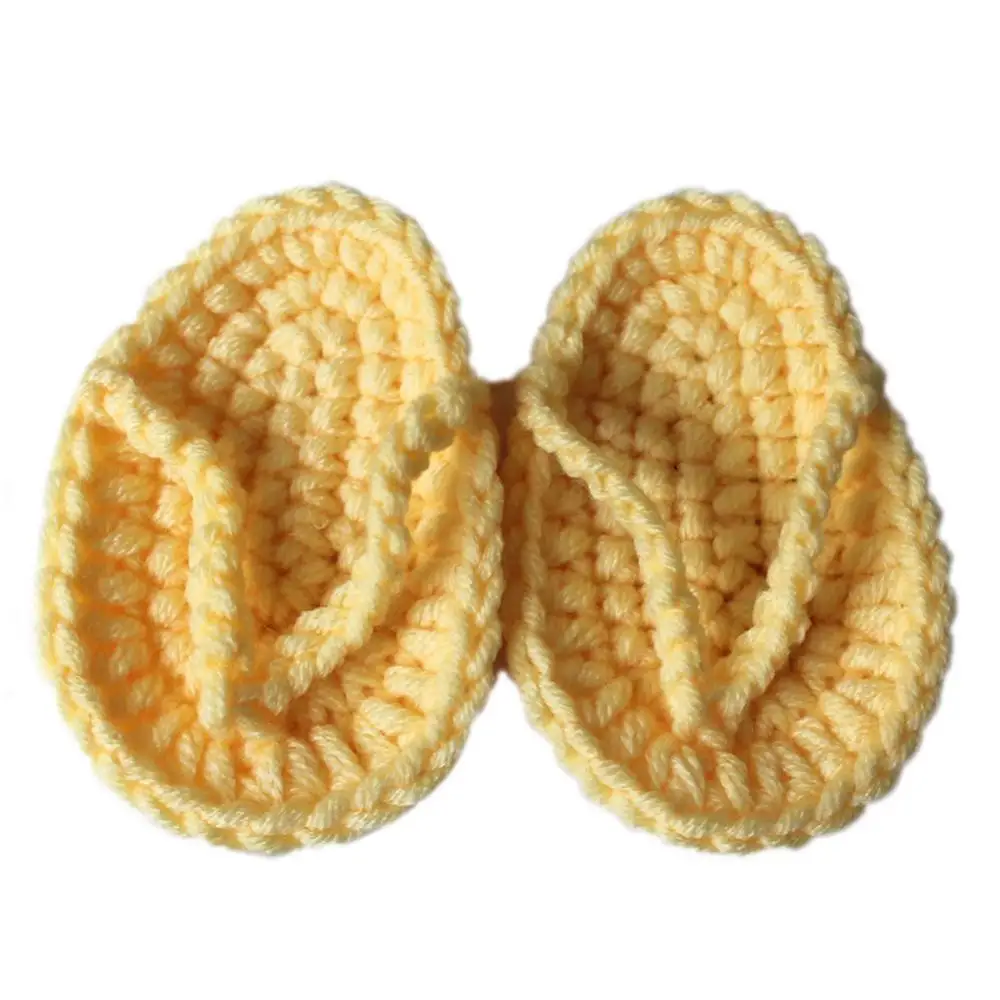 Mini Photography Prop Newborn Baby Solid Color Crochet Flip-Flops Infant Slippers Photo Props Babies Accessories Newborn Photogr for baby sandals