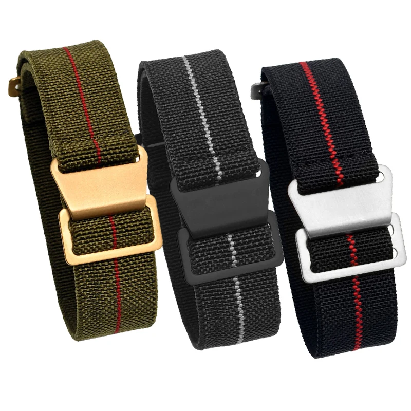 Onthelevel Cinturino Orologio In Nylon Elastico French Troops - 18/20/22mm Con Barrette E Strumento