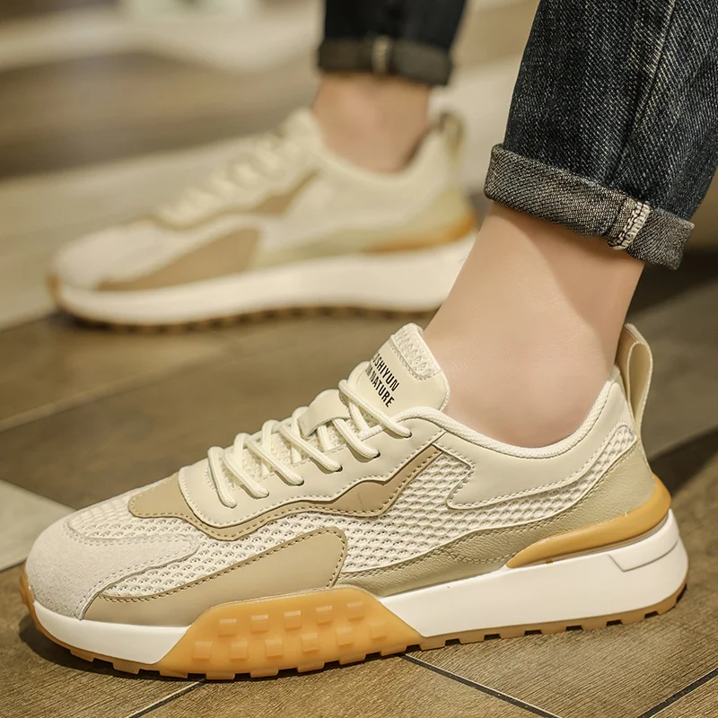 

Sneakers New Men Shoes Fashion Honeycomb Breathable Mesh Casual Sneakers Versatile Low-top Thick-soled Men's Walking Shoes Tenis