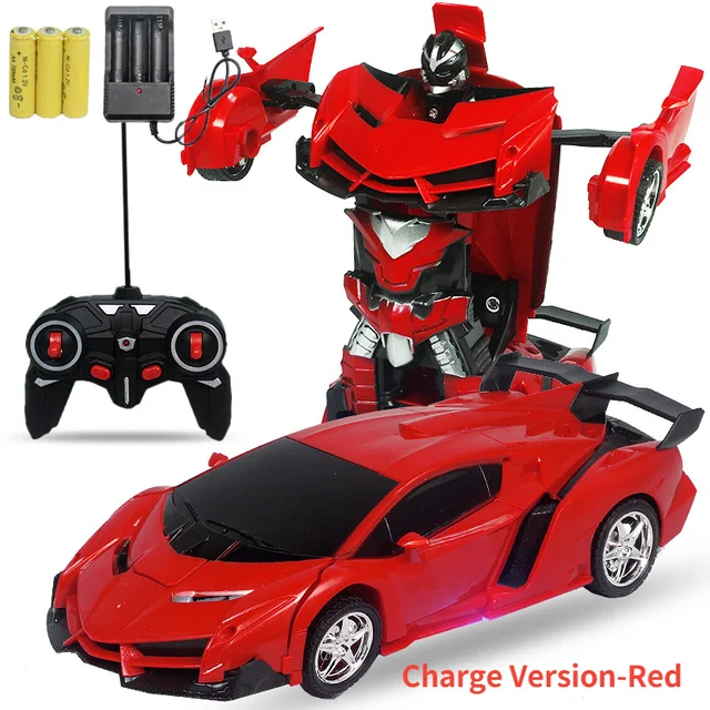 1:18 Charging RC Car 4WD 2 in 1 Electric Transformation Children Boys Outdoor Remote Control Sports Deformation Robots Model Toy