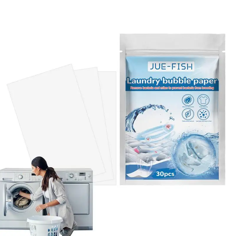 

Laundry Sheets Detergent Easy Dissolve Laundry Strips Strong Deep Cleaning Detergent Portable Liquidless Cloth Washing Sheets