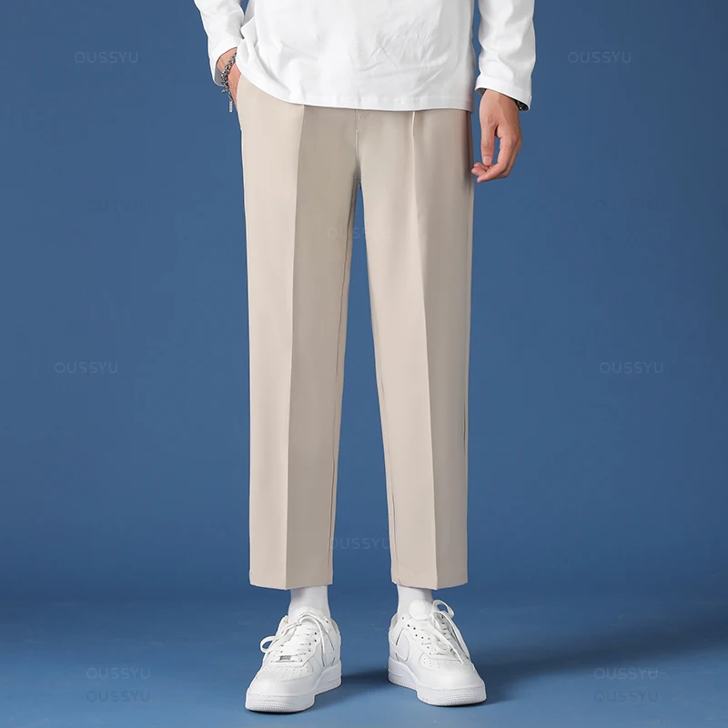 Autumn Winter New Smooth Pendulous Suit Pants Men Business Long Trousers Korean Thick Formal Ankle Length Pant Male Plus Size 40 3