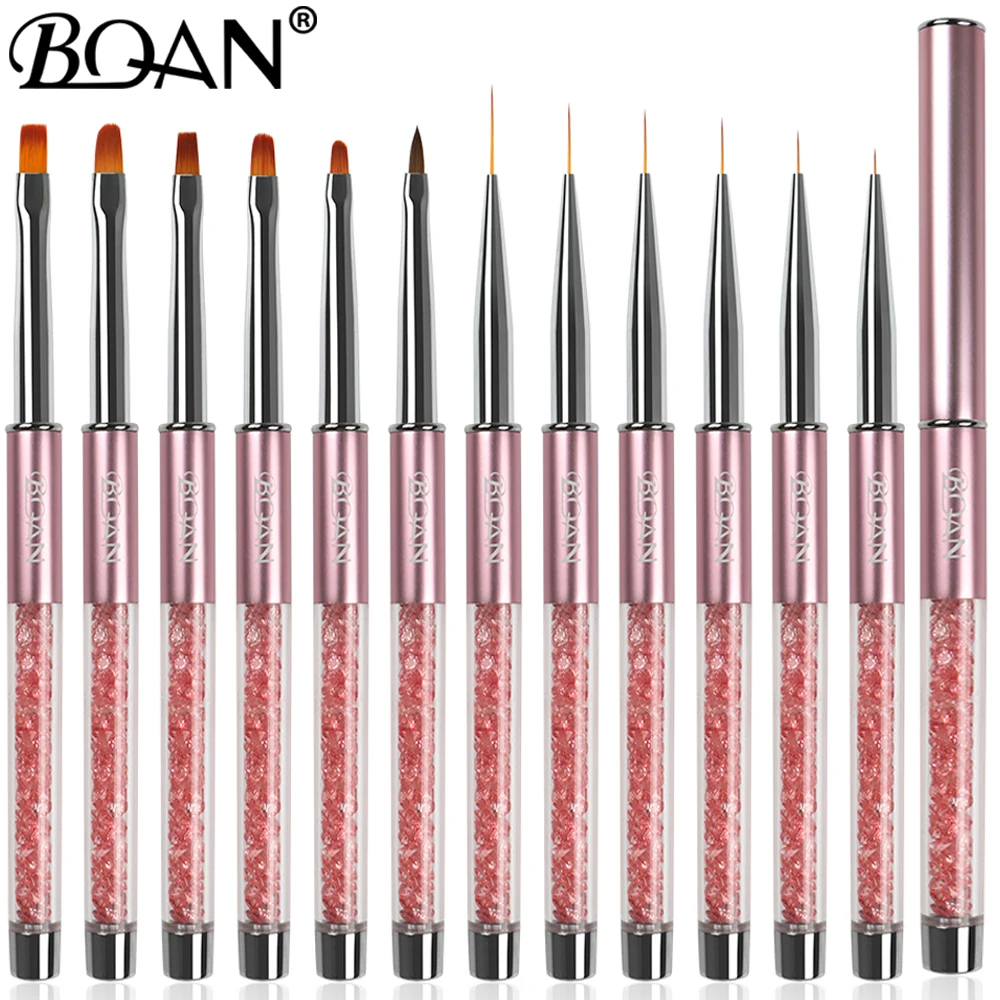 BQAN Liner Brush 5/7/9/11/12/15mm Nail Brush Hand Draw Tips Drawing Line Painting Pen Tools Manicure Nail Art Brush Decoration 2