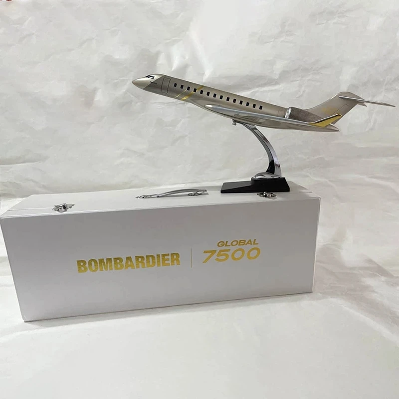 

Model 1:72 Scale Bombardier Global 7500 Diecast Resin Simulation Aircraft Decoration Gift Display Collection For Children Adult
