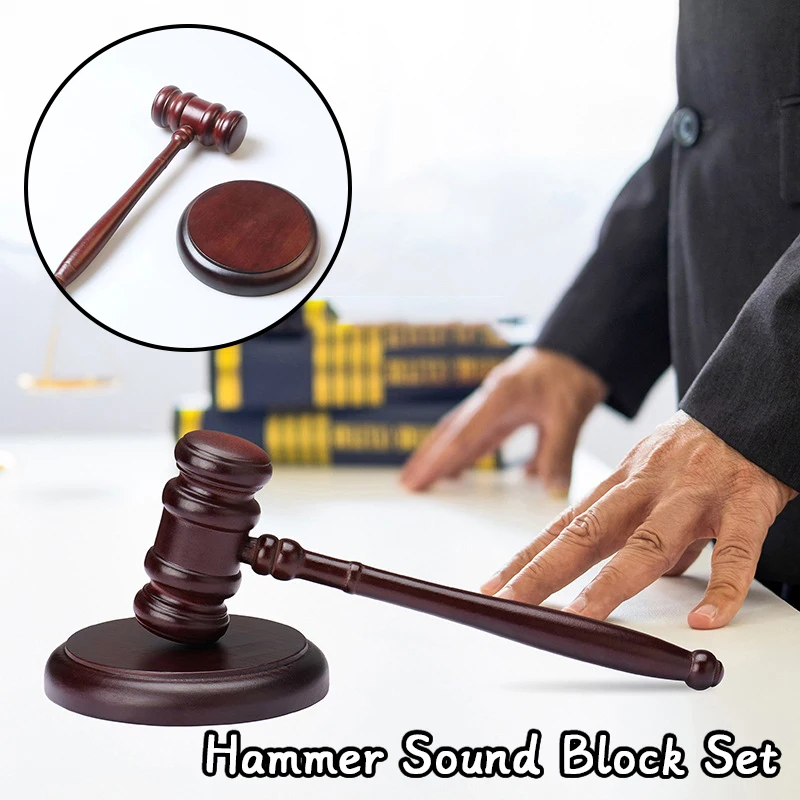 Description Picture 2 of itemHigh Quality Durable Wooden Judge Hammered Handcrafted Delicate Wood Gavel for Lawyer Judge Wood Gavel Hammer Sound Block Set