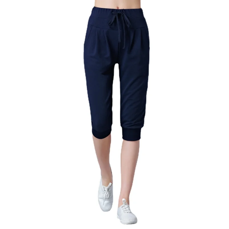Summer thin sports Pants for Women Harem High Waisted Elastic Loose Joggers Sweatpants Calf Length Female Capris Trousers