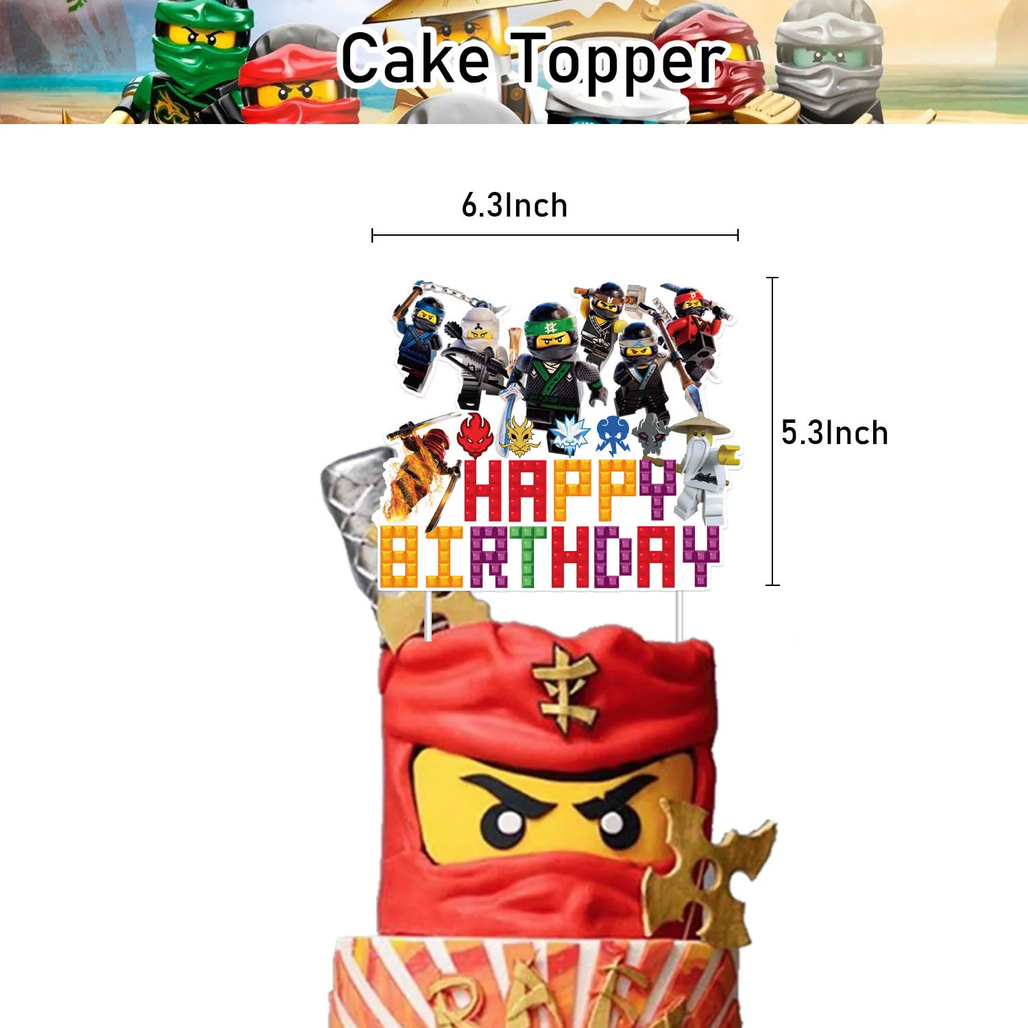 Cartoon Ninja Birthday Decorations Paper Tableware Plate Cup Tablecloth Foil Ballons Kids Banner Cake Toppers Party Supplies