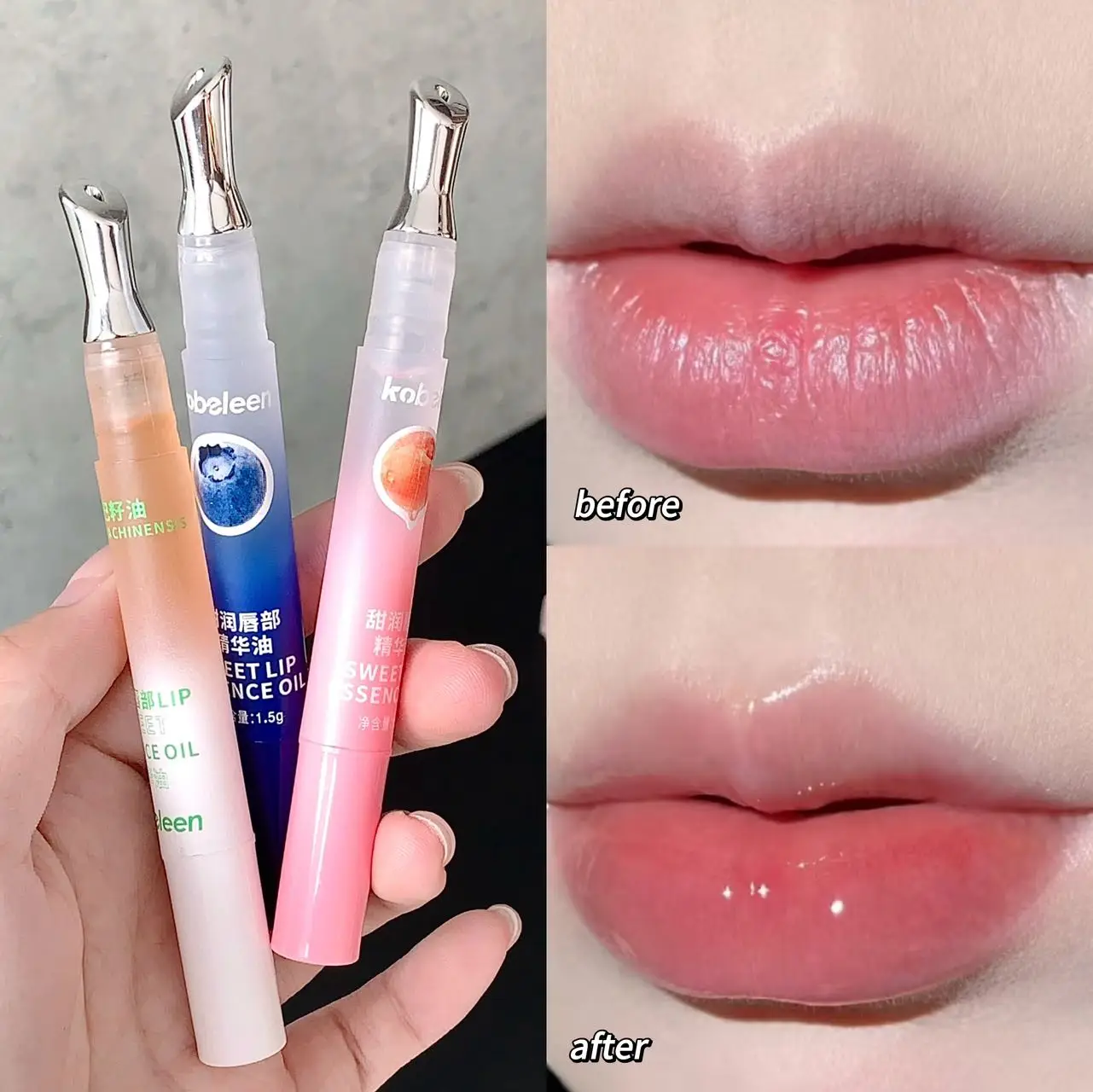 Peach Lip Oil Hydrating Mirror Lip Gloss Moisturizing Non-sticky Tint Lips Plumper Autumn and Winter Lips Care Serum Primer lip gloss lip makeup lip glaze lip tint lip oil lip plumper