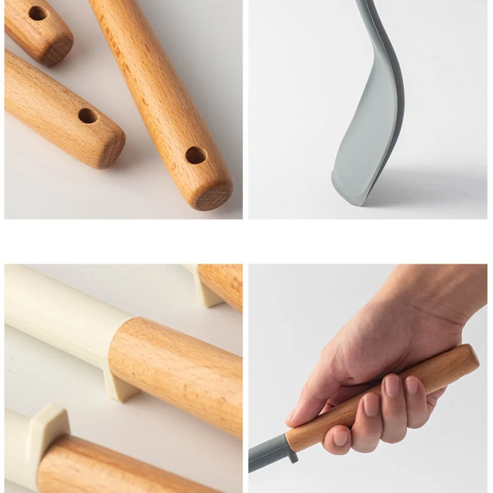 Long-handle Silicone Kitchen Utensils Spatula Soup Spoon