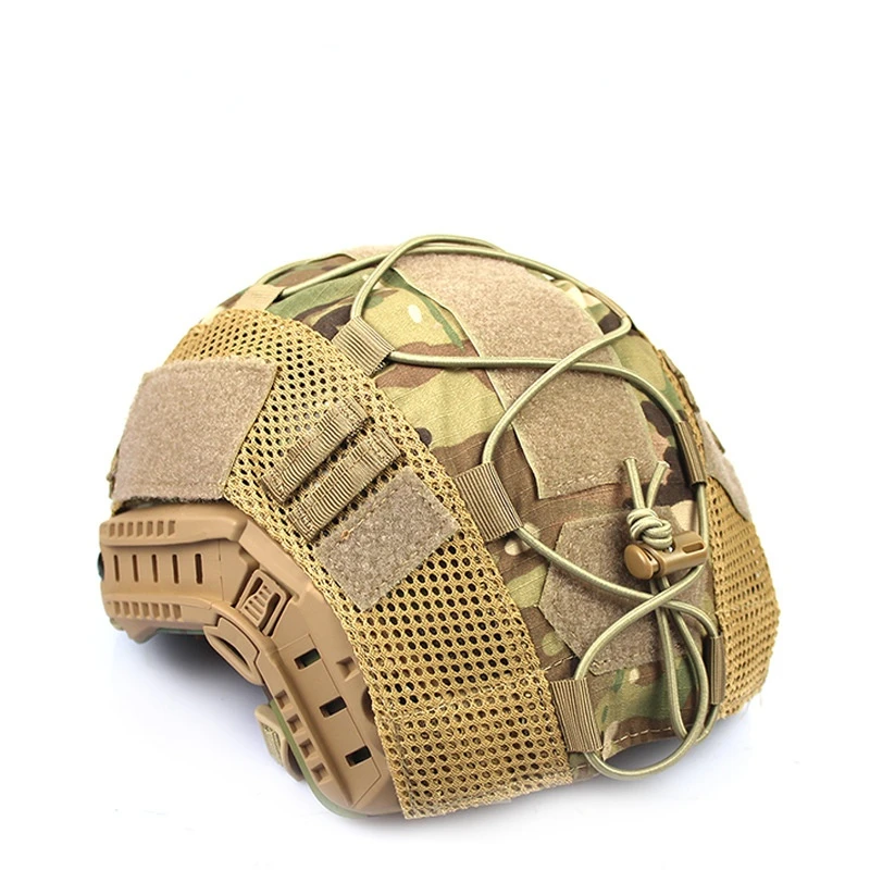 Airsoft Helmet Cover Camouflage Tactical FAST Helmet Cloth Hunting Shooting Helmet Accessories with Elastic Cord