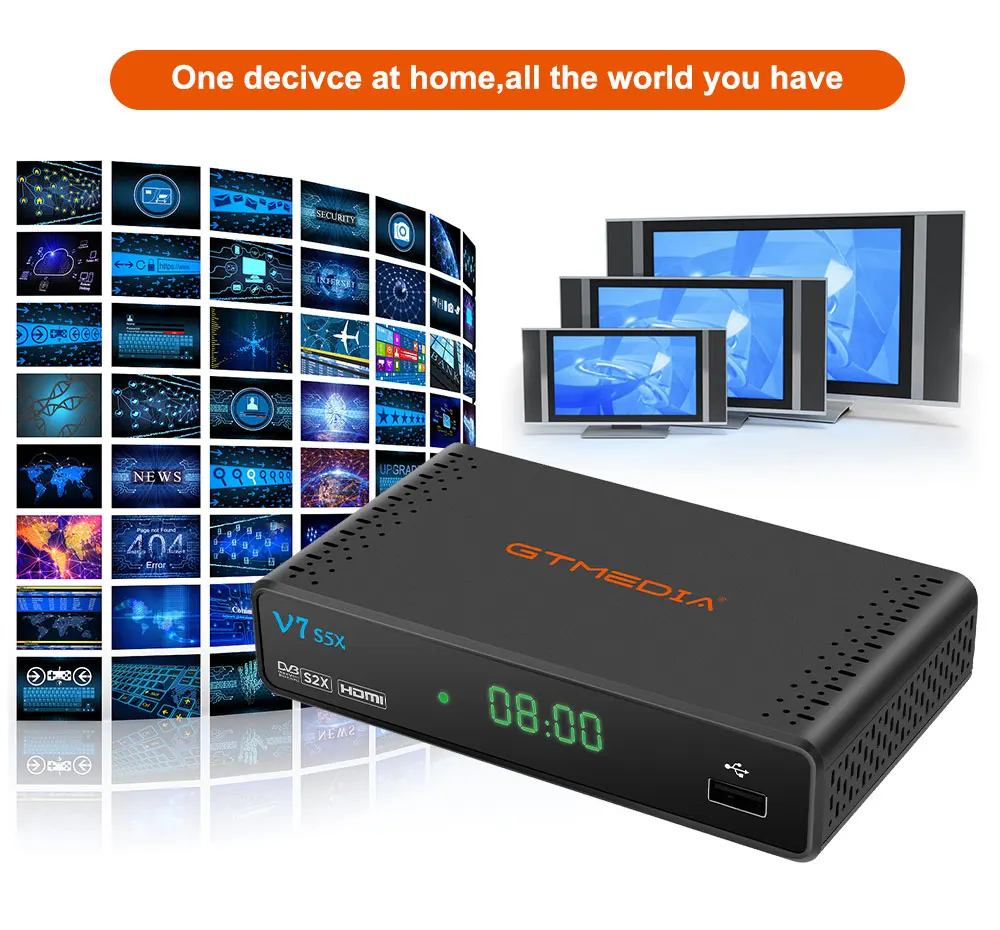 GTmedia V7 S5X DVB-S/S2/S2X H.265 AVS + ڵ  ü PowerVu Unicable USB Wifi Youporn  ڽ V7S5X