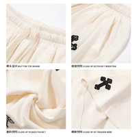Pantalon de sport japonais à cinq points pour hommes, jambe large, shorts Wstring de proximité décontractés, hip-hop européen et américain, ChimBrand Street At 5