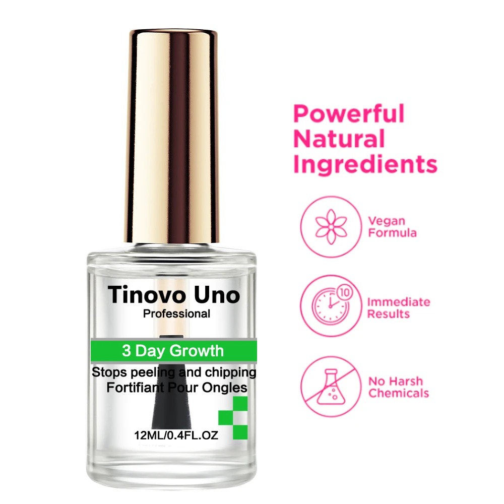 Tinovo Uno 3 Day Nail Growth Treatment Fast Keratin Nail Hardener Strengthener for Repair Brittle Thin Nails Manicure Care Tools 5