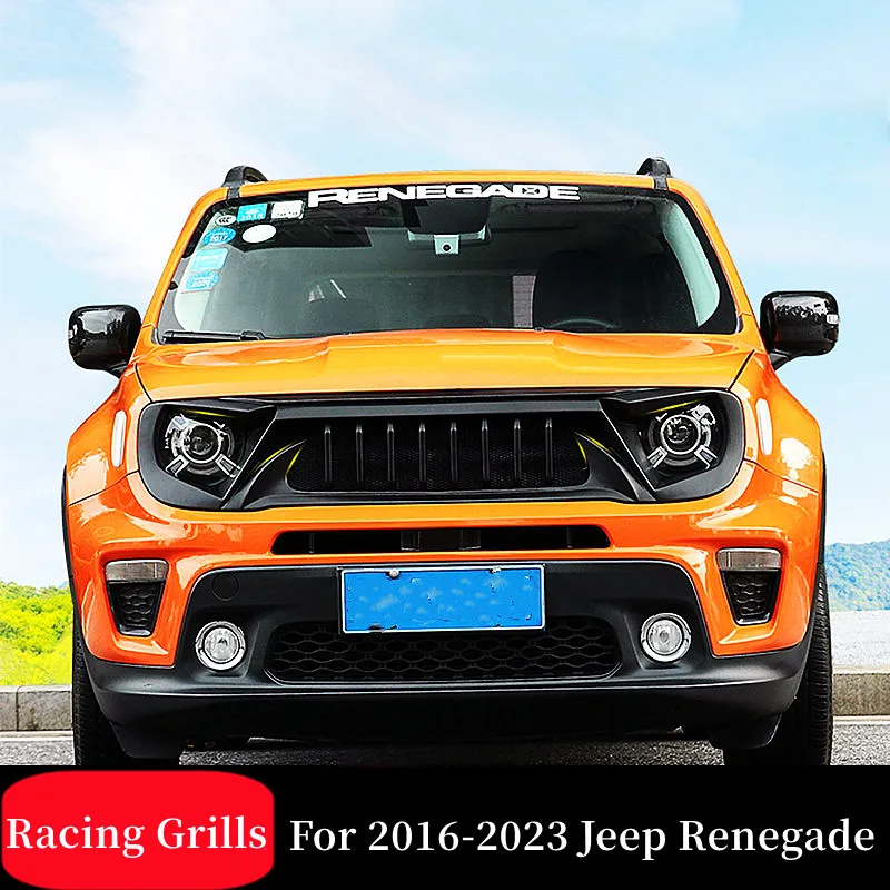 

For 2016 17 18 19 20 21 22 23 Jeep Renegade Racing Grills Matt Carbon Grille Air Intake Styling Exterior Tuning Accessories Part