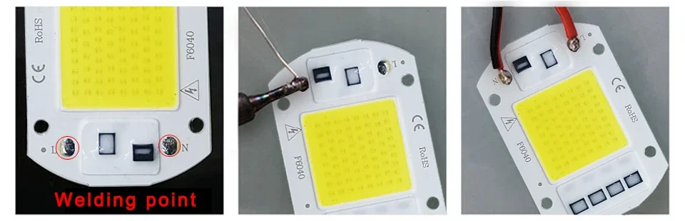 Description Picture 3 of itemLED Chip COB lamp 50W 60W AC 220V 240V IP65 Smart IC No Need Driver DIY Flood light Led Bulb Spotlight Outdoor Lamp bead