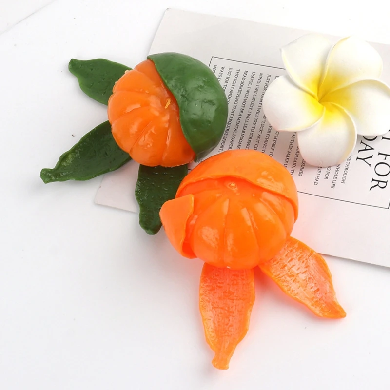 1PC Squeeze Orange Miniature Novelty Realistic Peeling Orange Prank Trick Toy with Slow Bounce Anti-Anxiety Toy D7WF