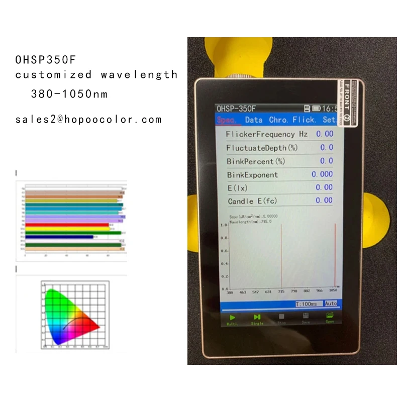 HOPOOCOLOR 맞춤형 OHSP350F 분광계, 라이트미터 플리커 인덱스..
