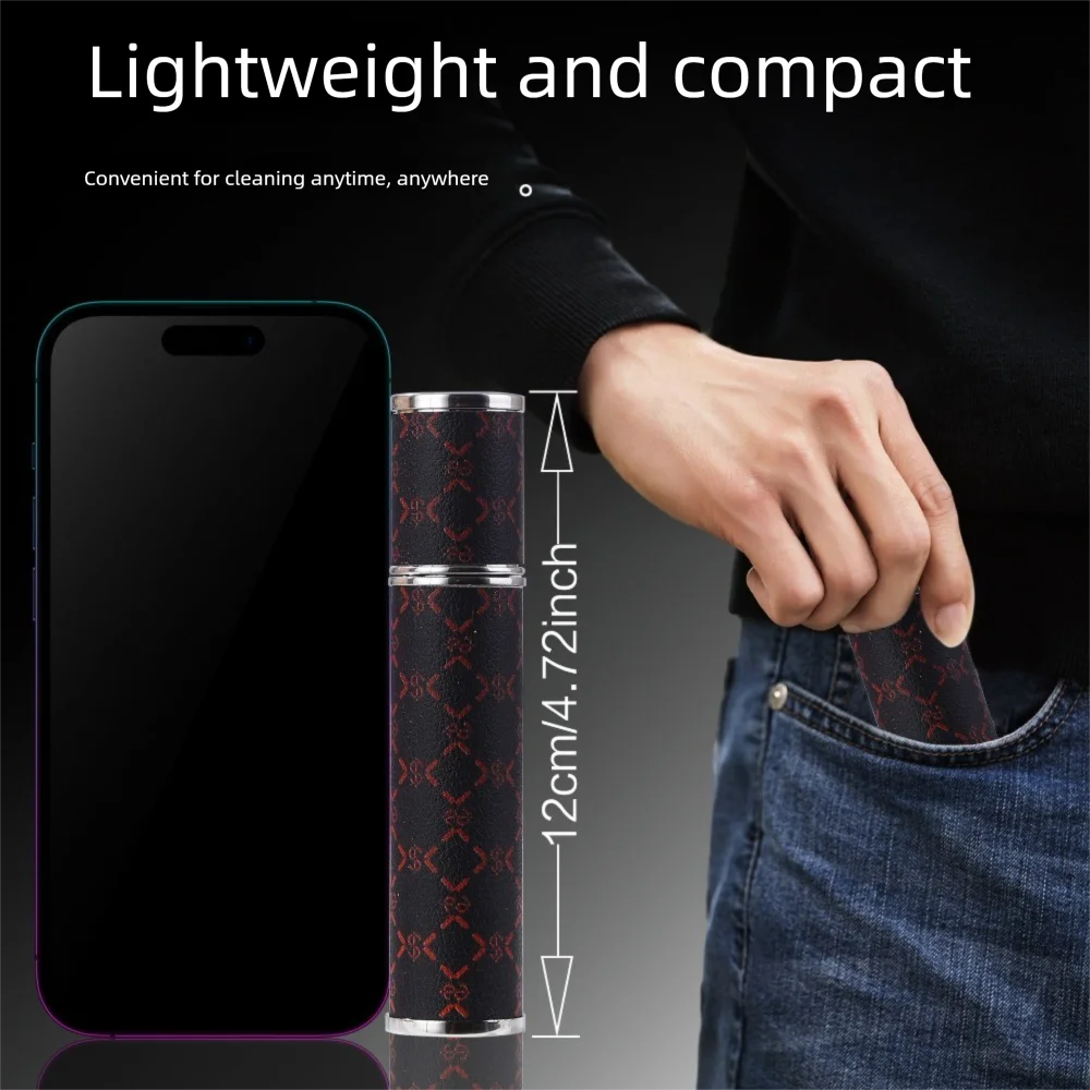 Portable PU Leather Perfume Bottle 10ml Lychee Pattern Cosmetic Container Refillable Leak-proof Spray Bottle for Woman