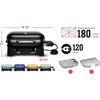 Lumin Compact Outdoor Electric Barbecue Grill,Blue-Great Small Spaces such as Patios,Balconies,and Decks,Portable and Convenient 2