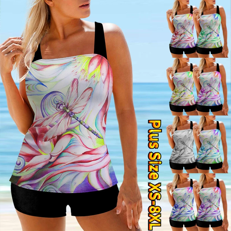 

2023 Women's Sexy Beach Swimwear Tankini Two Piece Swimwear new Print Tankini Beach Summer Fashion Beach Women's Swimwear Set