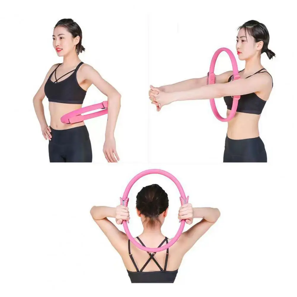 Women Pilates Ring with Non-slip Handles Leg Toning Inner Thigh Pelvic Floor Exercise Yoga Circle Home Gym Fitness Yoga Ring
