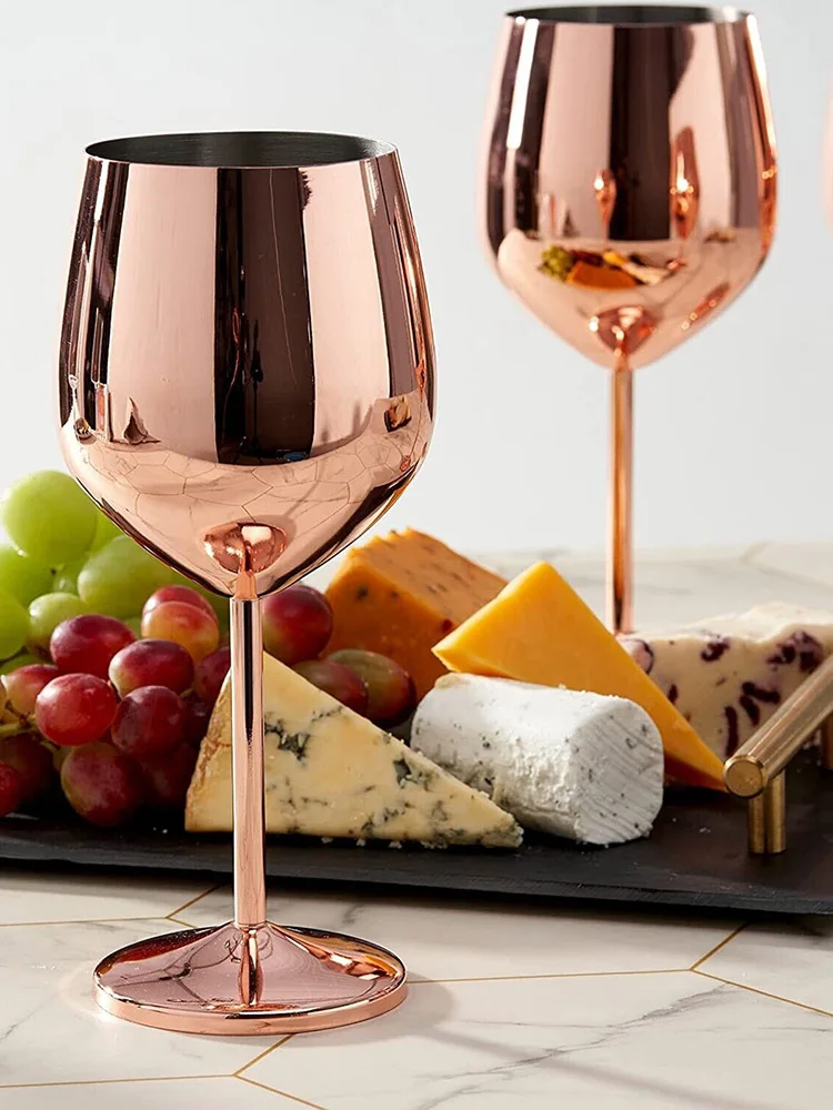 Description Picture 2 of item500ml Stainless Steel Wine Glass Creative Metal Wine Glass Cocktail Goblet Red Wine Glass Champagne Cup For Home Bar Restaurant