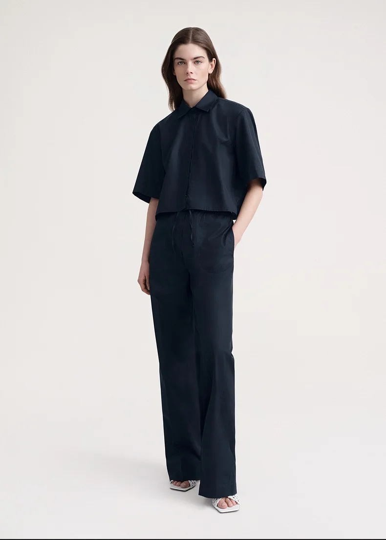 

T0*teme* Summer Women Shirt Tops Pants Set Short Sleeve Elegant Trendy 2023 Drawstring Waist Casual High Quality