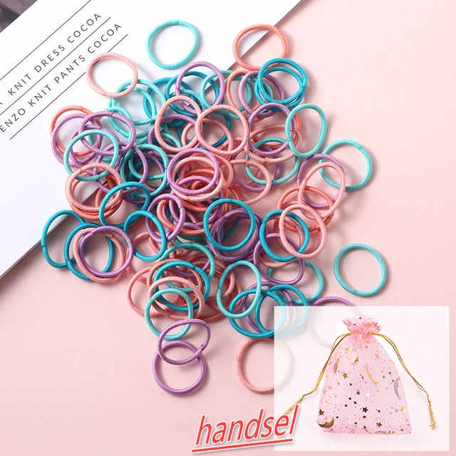 100PCS/Set Girl Hair Ring Children Ponytail Elastic rubber band hair band Hair Accessories girl Headband Scrunchie Headdress Set 100pcs-11