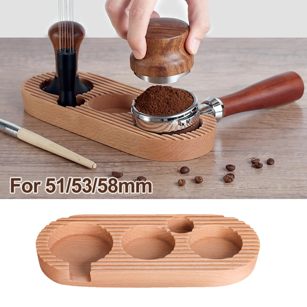 

51/53/58mm Wooden Coffee Tamping Station Espresso Tamping Mat Espresso Tamping Station Distribution WDT Tools Home Coffeeware