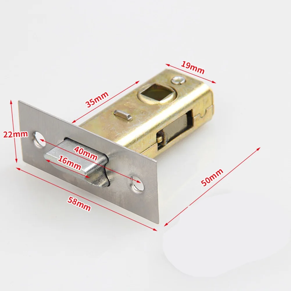 Door lock accessories 30mm-45mm flat tongue lock mortice tubular latch stainess steel internal door bolt facility sprung catch for bathroom toilet