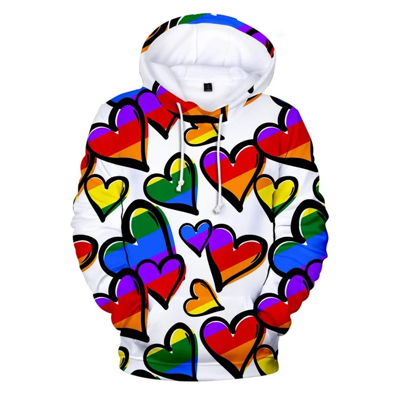 

LGBT Rainbow Ribbon Hoodie Men Hoodies 3D Printed Sweatshirts Popular Cool Pullover Streetwear Fashion Gay Women Clothing Coat