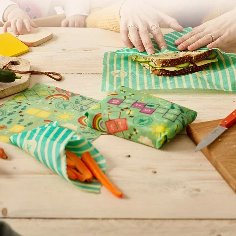 Eco-Friendly Organic Beeswax Food Wrap - Reusable Fresh-Keeping Cloth