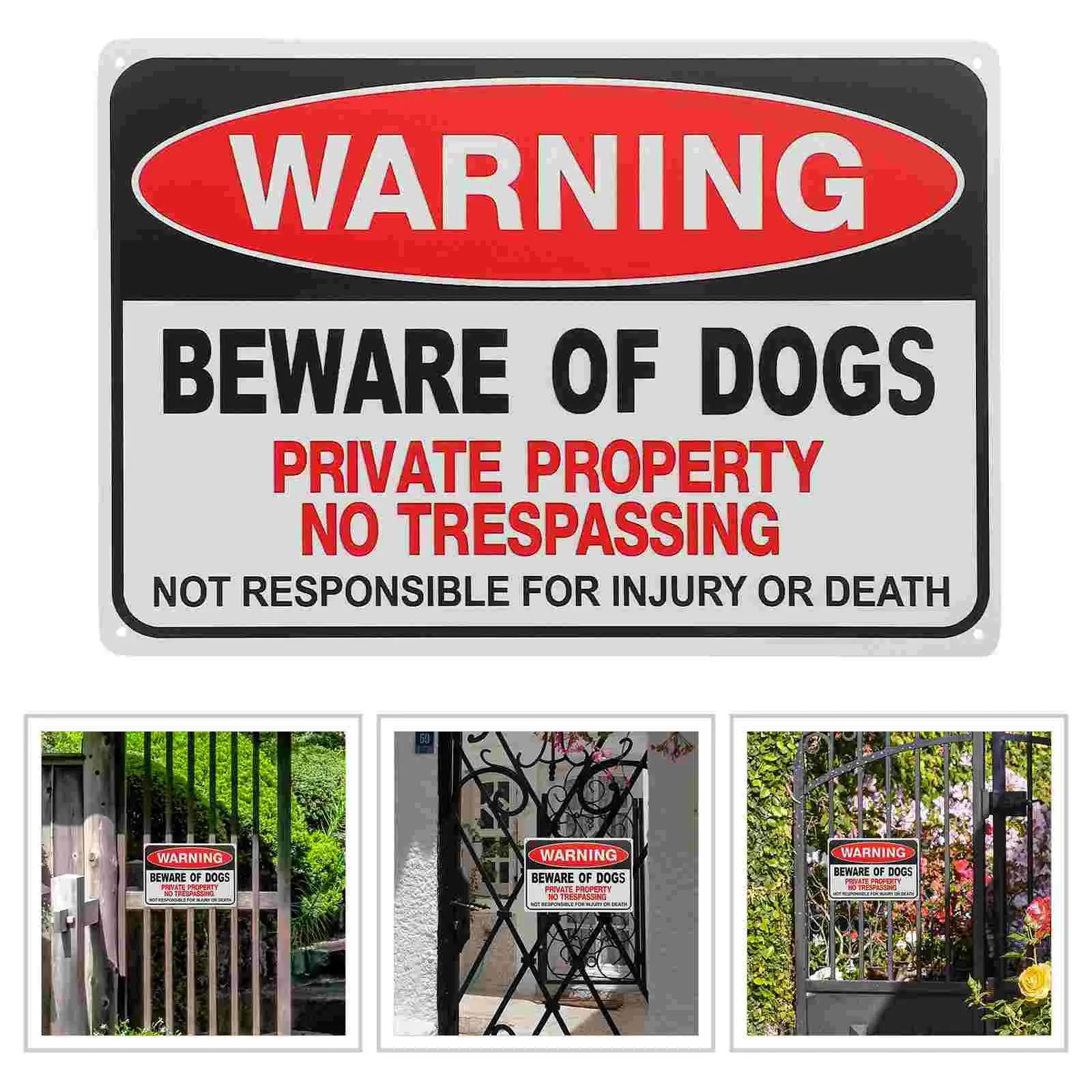 

2 Pcs Garden Courtyard Dog Warning Sign for Beware of Decor Beware Of Dog No Trespassing Sign Signs Fence Iron Outdoor