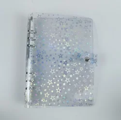 Creative Cute Transparent Colorful Loose - Leaf Notebook Ring Binder - Kawaii School Supplies - A6 (Star)