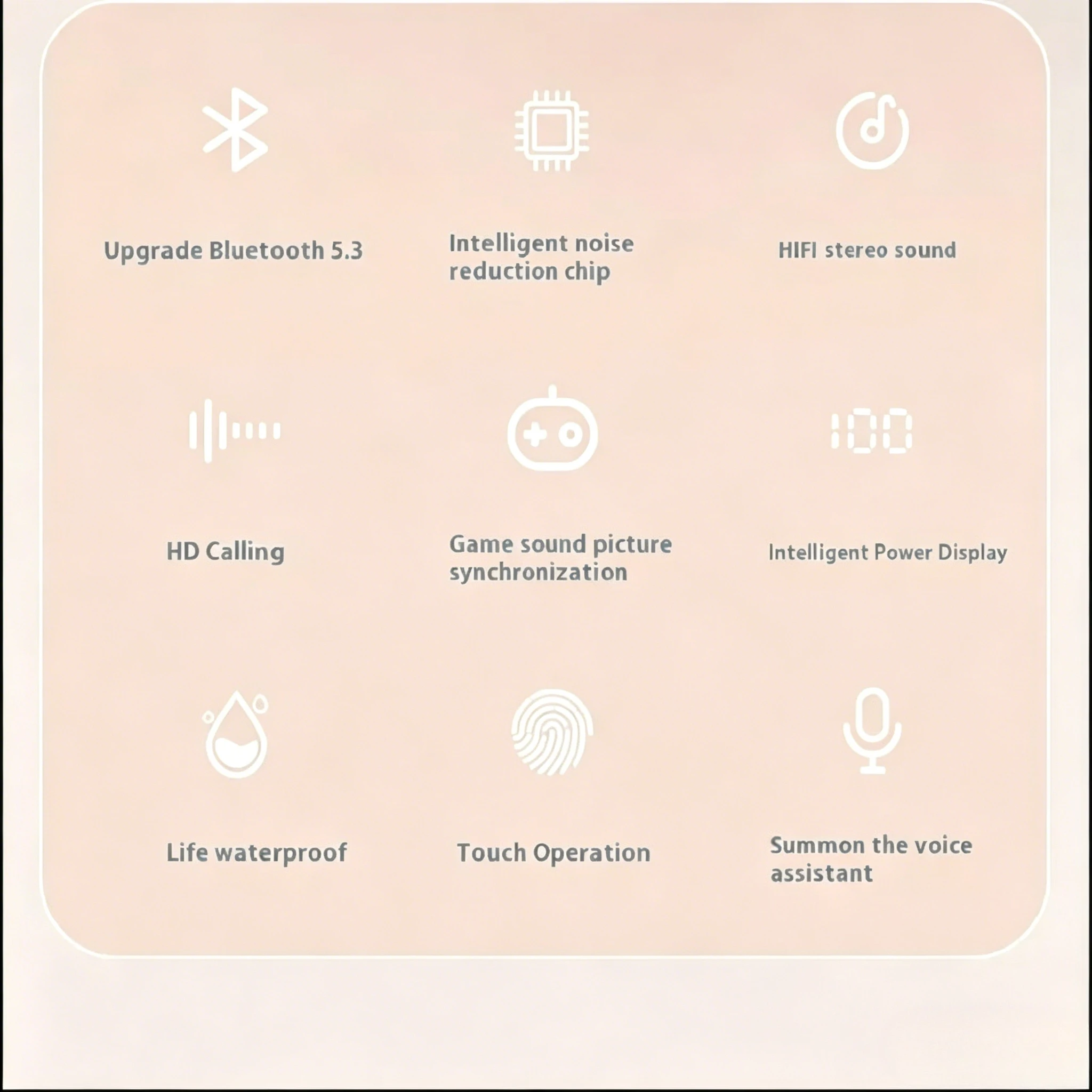 Compact Bluetooth 5.4 Wireless Earbuds with Long Battery Life and Built-In Mic