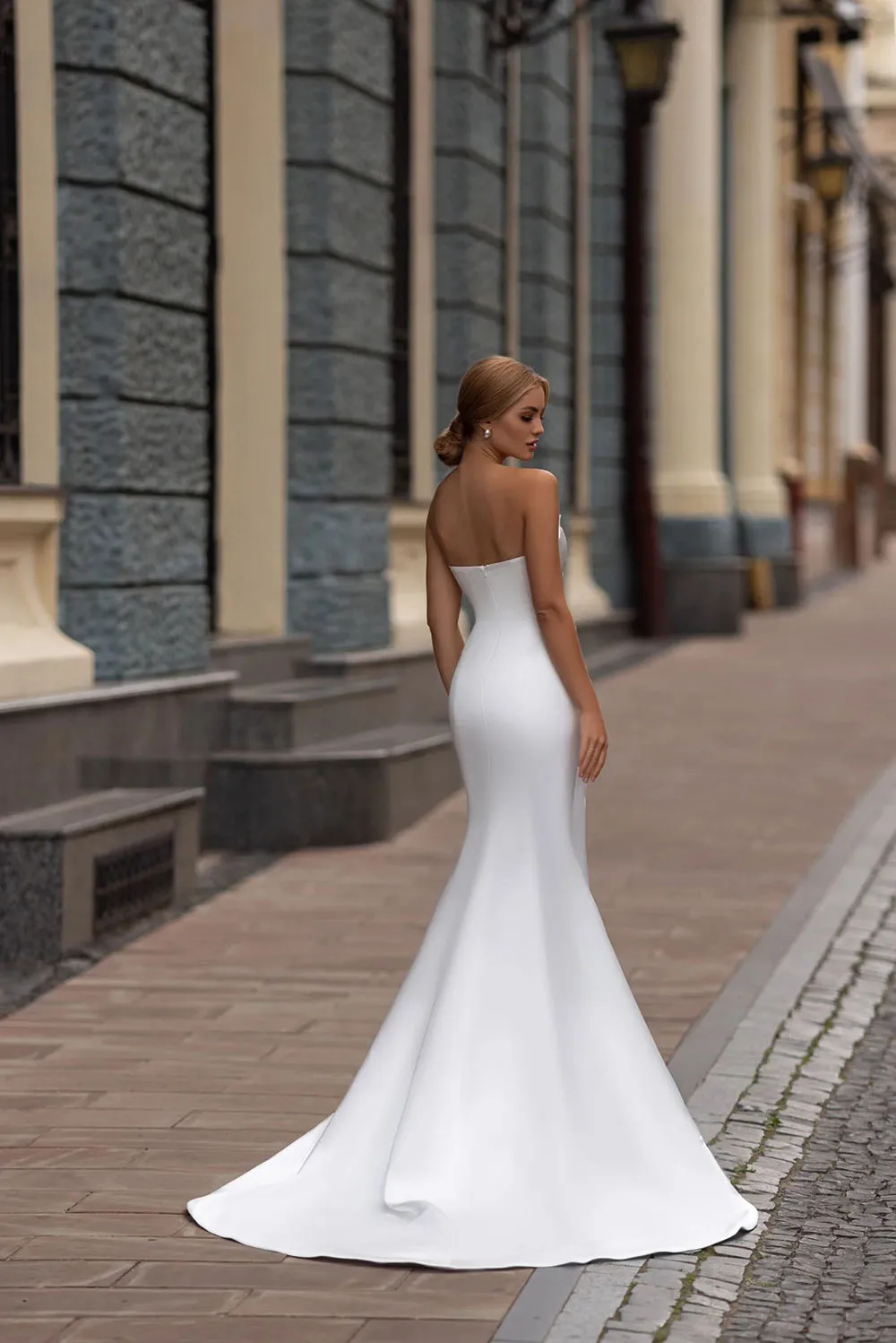 Elegant Mermaid Wedding Dresses Sweetheart Open Back Satin Bridal Gown Side Split Brides Wedding Party Dress Vestidos De Novia 3