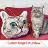 Customized 3D Pet Dog Cat Pillow,Custom Dogs Cats Animal Shape Pillows,Personalized Animals Face Head Photo Portrait Pillow 6