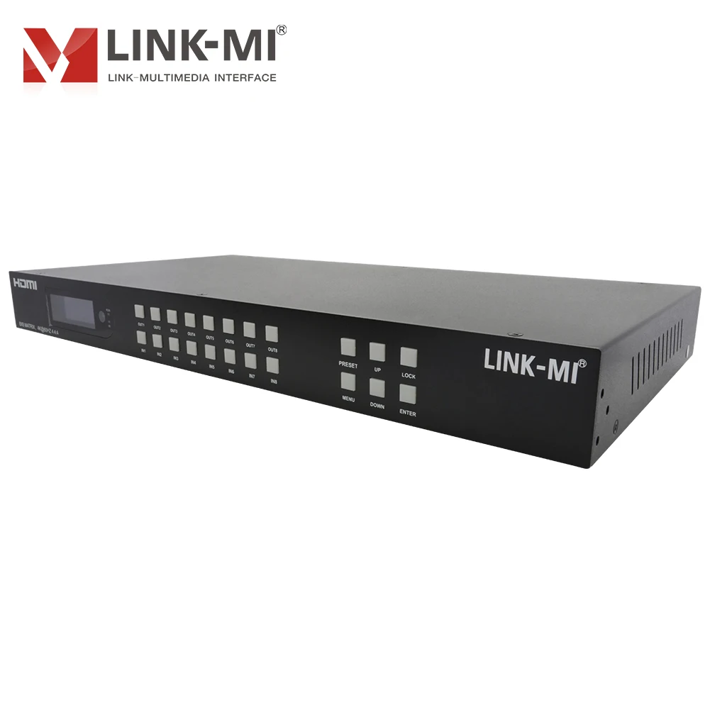 LINK-MI 4K60Hz 8x8 HDMI2.0 매트릭스 아날로그 및 SPDIF 오디오 추출 지원 EDID, 아크, IP/웹 GUI 제어 4K UHD 비디오 스위치