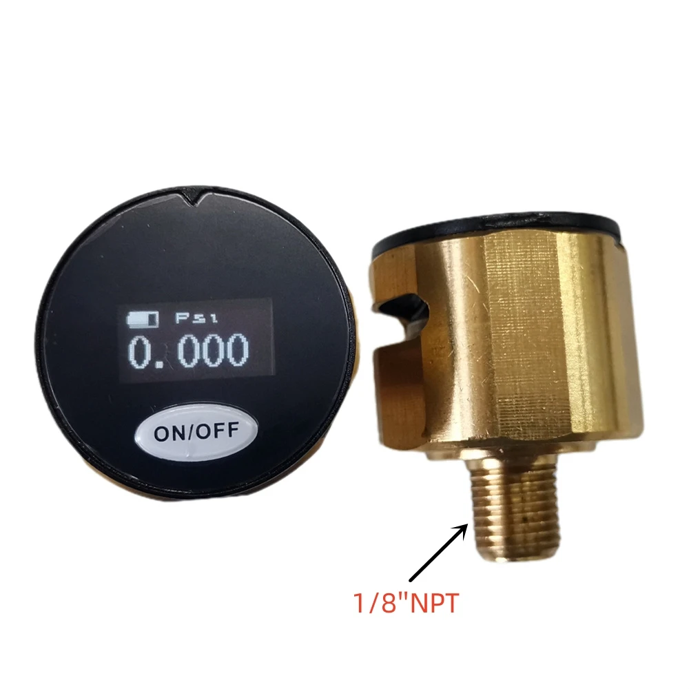 1/8'' NPT Thread Digital Air Pressure Gauge 4500PSI 28mm Diameter Manometer
